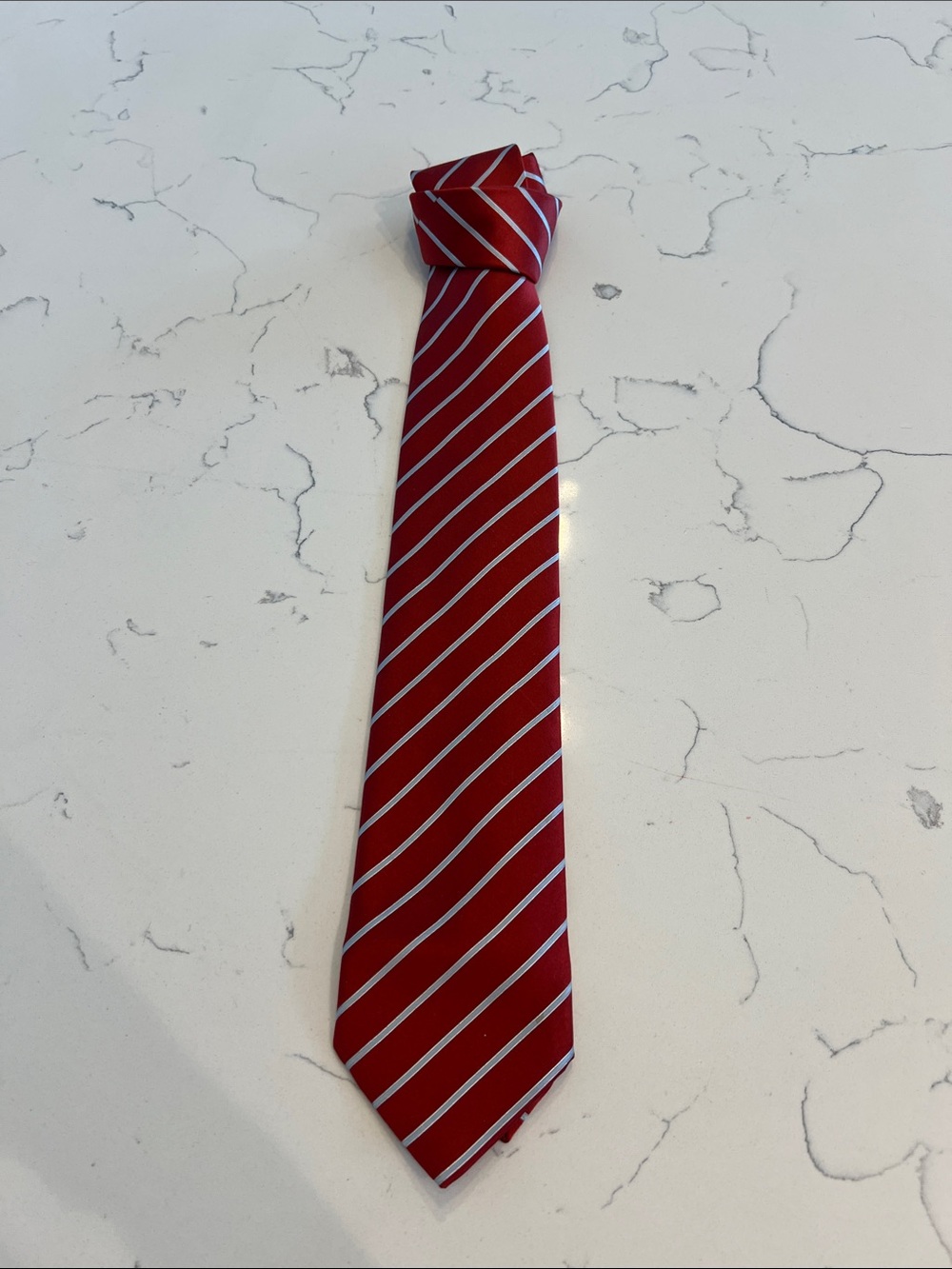Men's Red Striped Tie - Classic Formal Accessory Brioni